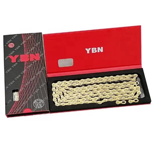 2021 High-quality authentic YBN 11E 11v 33 speed titanium gold black MTB Mountain road Bike Chain guide for shimano groupset