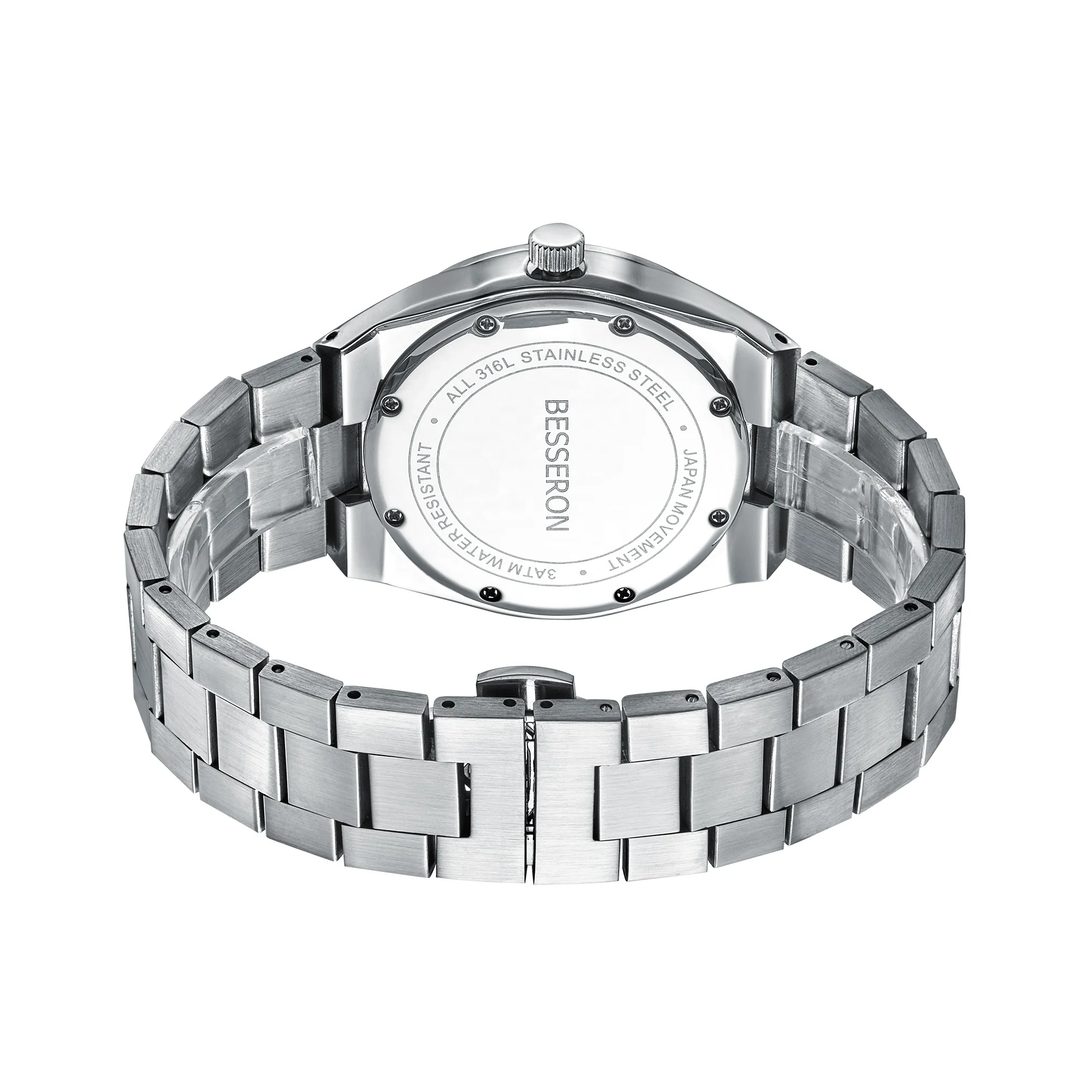 Мужские наручные часы BESSERON полностью прочные из нержавеющей стали 316L с отражающим синим светом брендовые роскошные мужские новинка 2020