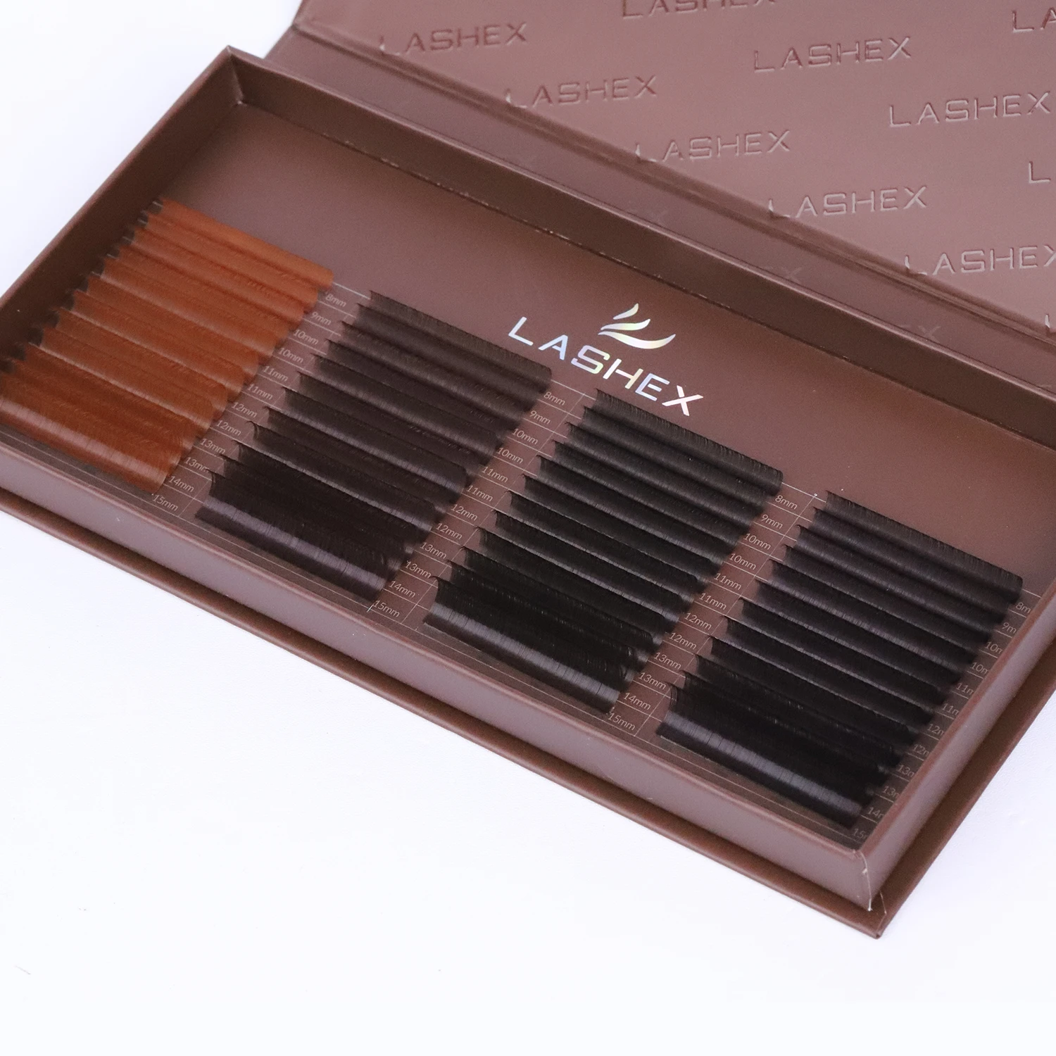 best seller 48 rows Mocha brown color volume lash Private Label False Mink Individual chocolate brown eyelash extension