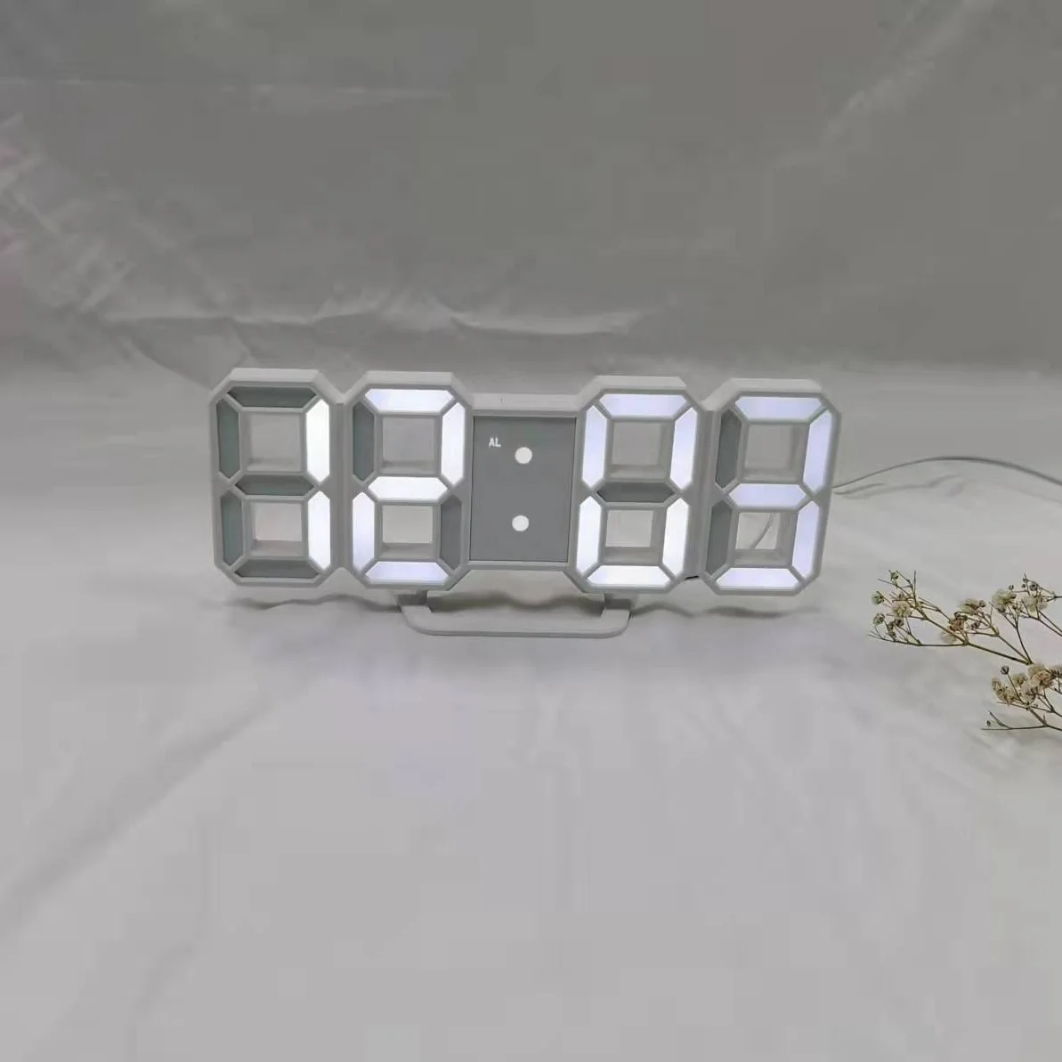 Clock Supplier Hot Sale Ins Modern Home Decor 3 Brightness Levels Night Light Wall Table 3D Digital LED Alarm Clock