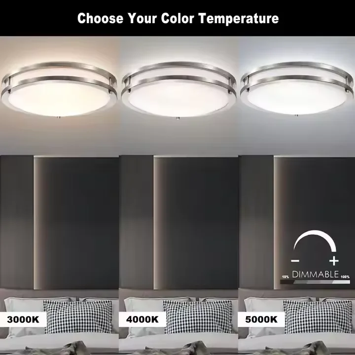 Hot Sell Double Ring ceiling hanging lamps Round Flush Mount led ceiling lighting for home