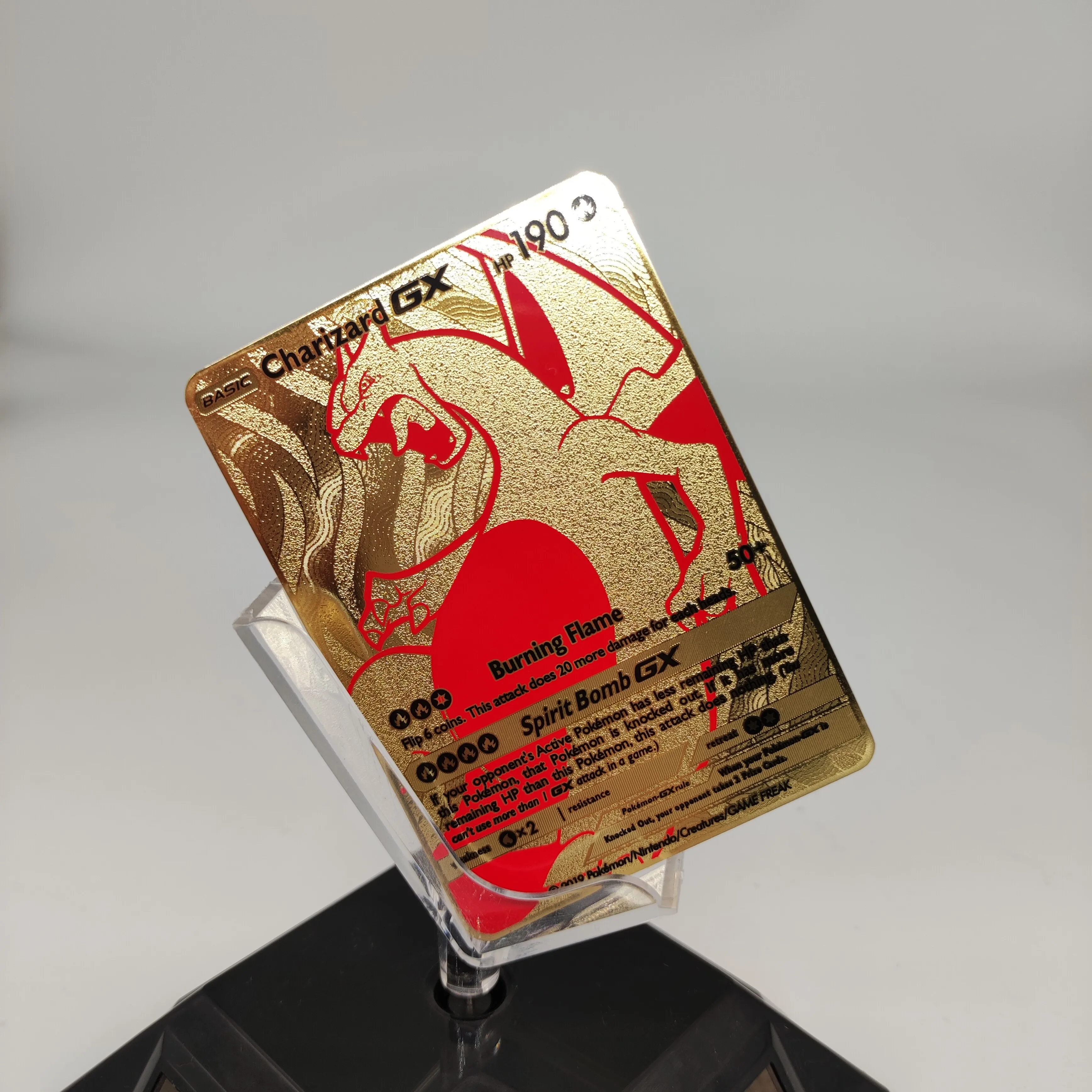 2022 Boya Vmax Gx Gold Card Metal Pokemon Cards 1st First Edition New Trading Playing Cards Game