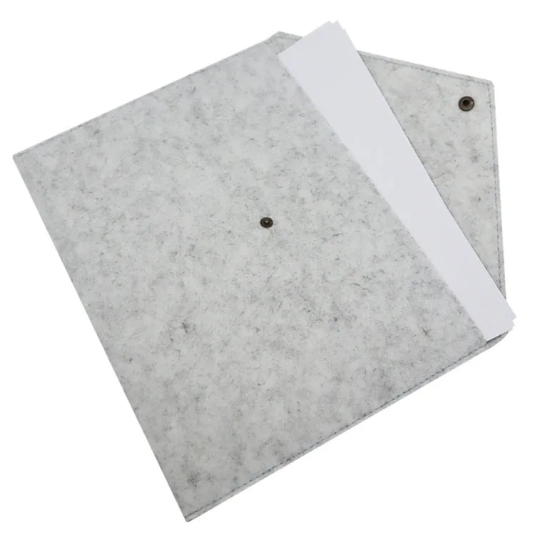 Оптовая продажа, серая папка для файлов, A4, Сумка для документов, застежка, закрытая Жесткая крышка, A5, войлочная Сумка-конверт, индивидуальный логотип для упаковки подарочных карт