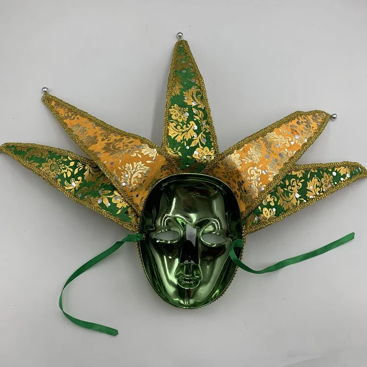 Fashion vintage mask of coloured drawing pattern Venice mask full face