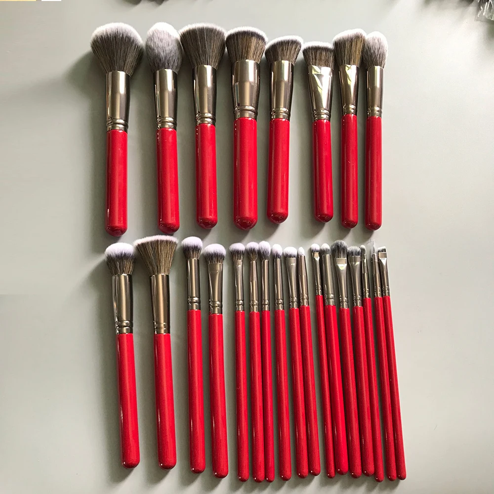 25pcs wooden handle rainbow hair makeup & tools private label make up brush set could help you get a color makeup