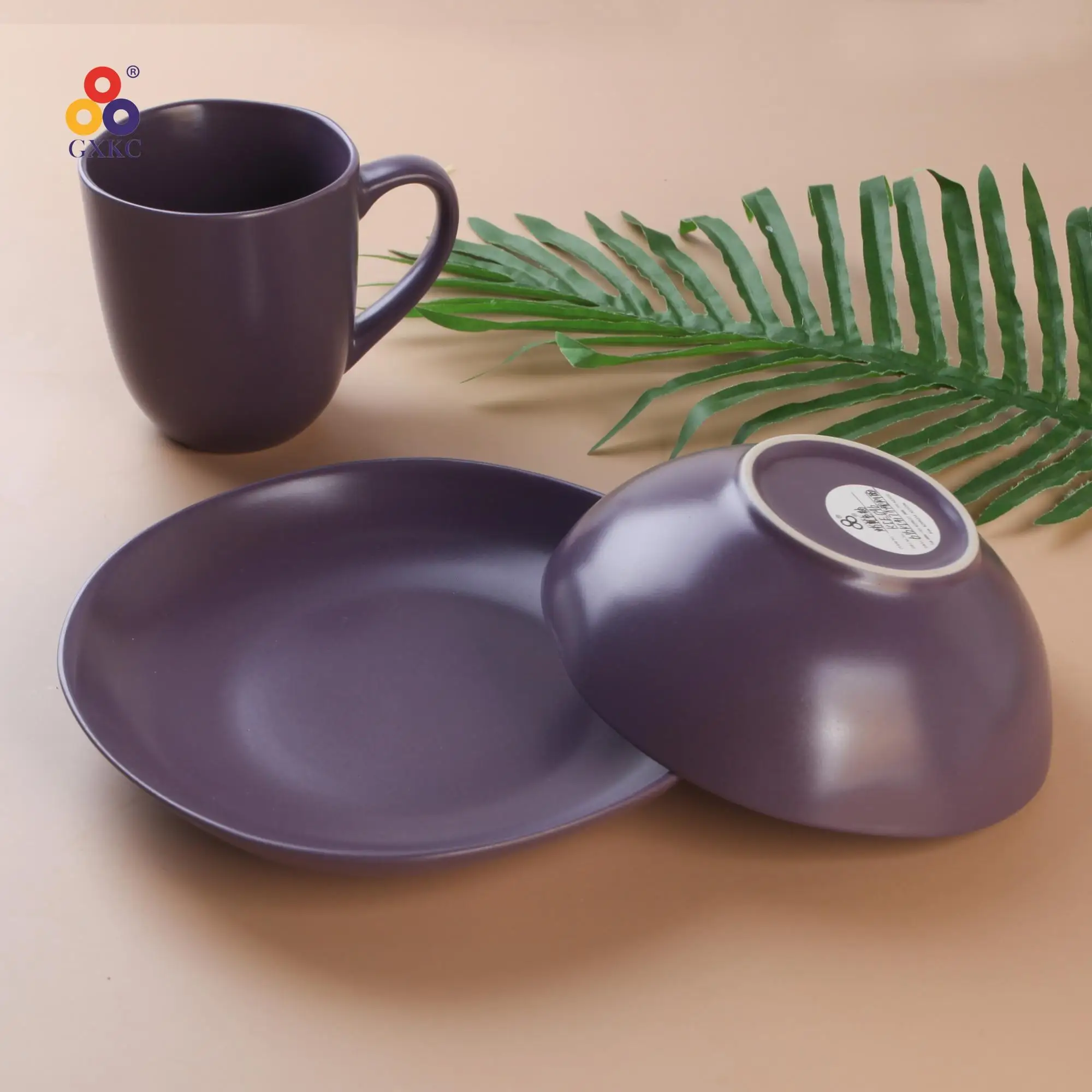 Nordic Purple Crokery Color Glaze Tableware Stoneware Ceramics Plates Dinnerware Dinner Set Kitchen Utensils Kitchenware Western