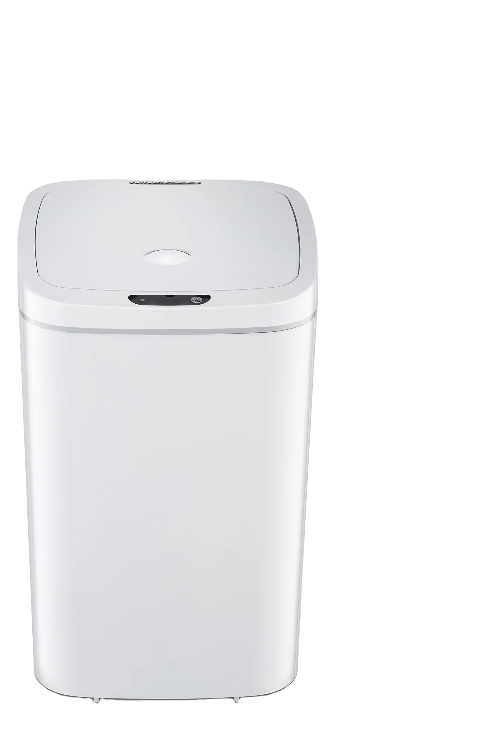 Clean and sanitary smart sensor trash bin in the bar High-tech electronic trash can