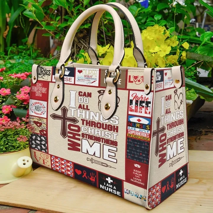 Nurse I Can Do All Things Leather Bag Customized Gifts for Teachers Fashion Women Personalized Shoulder Bags Drop Ship Handbag