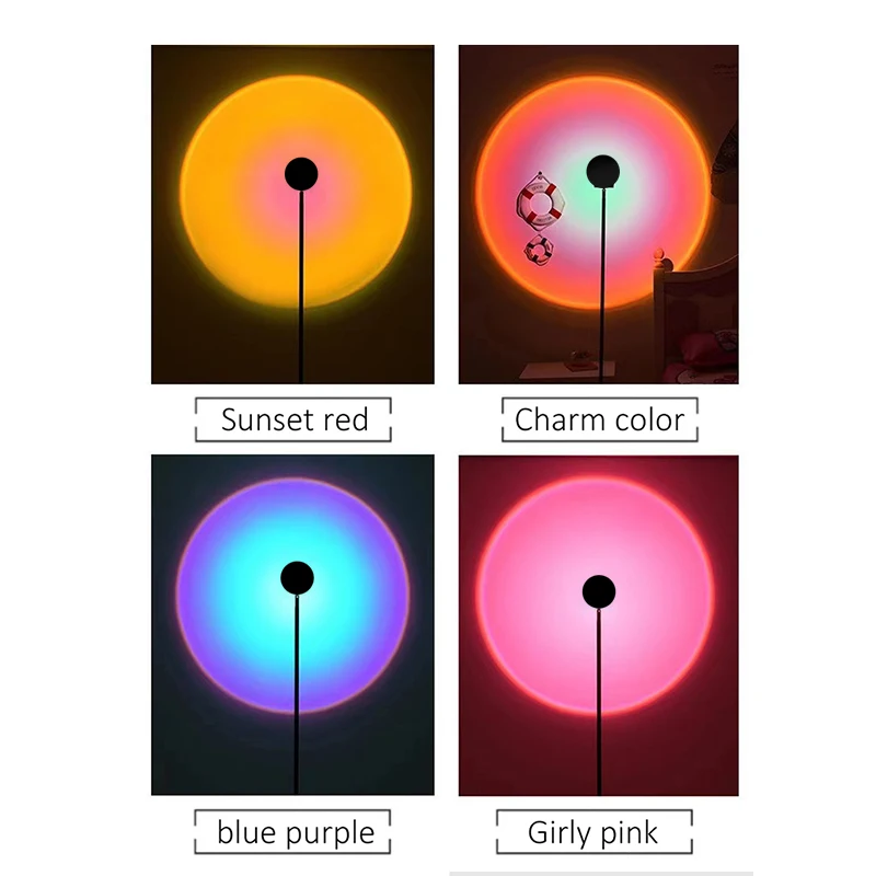  Новое поступление 2021 светодиодный ночник С закатом RGB Радужный проекционный светильник с проекцией заката для гостиной спальни свадебной
