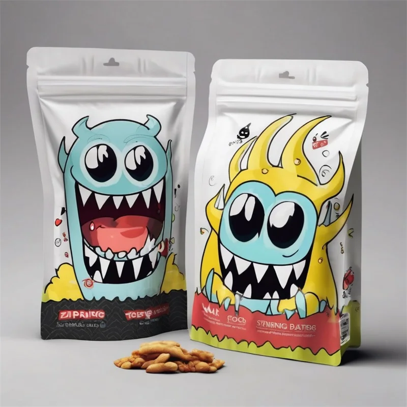 Custom Printing Moisture Proof Nut Powder Snack Food Packaging Mylar Bags Plastic Zipper Stand Up Pouch