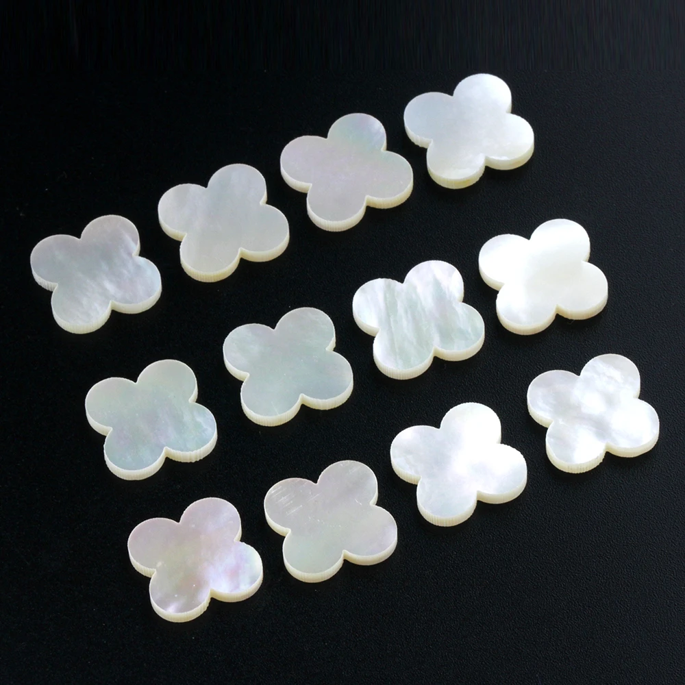 Wholesale Price Four Leaf Clovers/Mother of Pearl 4 Clover Beads/1mm Thickness Natural White Shell Clover Stone