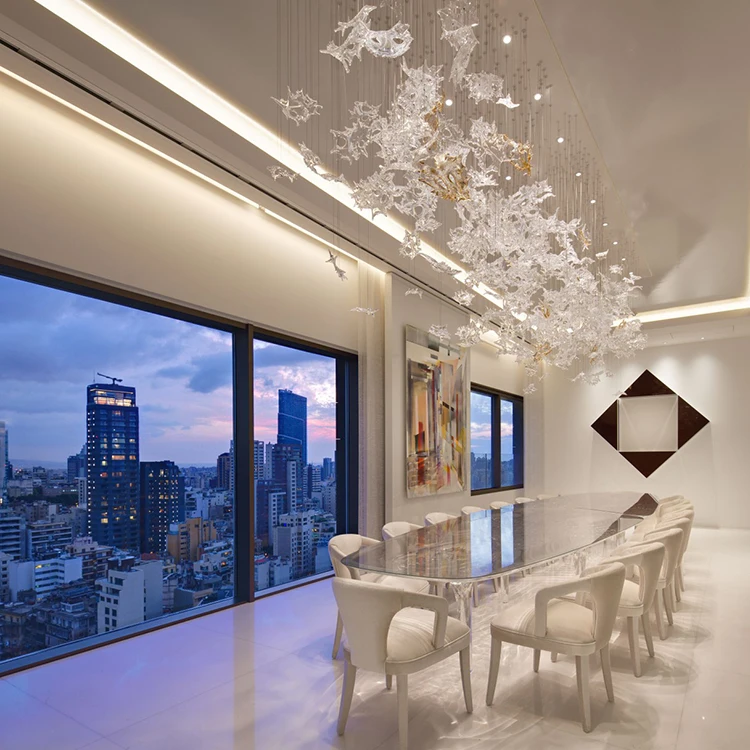 Specializing Manufacture Hotel Lobby Lamps Stainless Steel Wrought Iron Crystal Chandelier Light