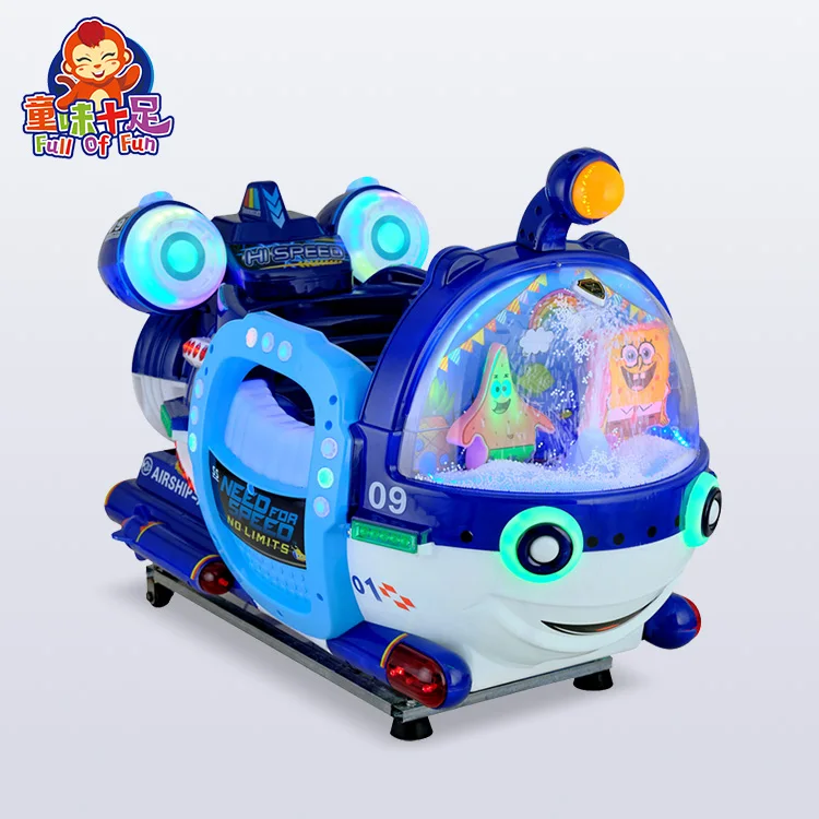 Cartoon Pattern Attractive Shaped Dynamic Music Colorful Lights Coin Operated Kids Rocking Car