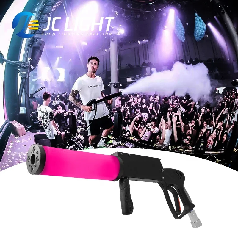 Popular Stage Special Effect Mini Handheld Carbon Dioxide Led Co2 Gun Party Wedding Dj Gas Column Gun Smoke Jet Fog Machine Gun