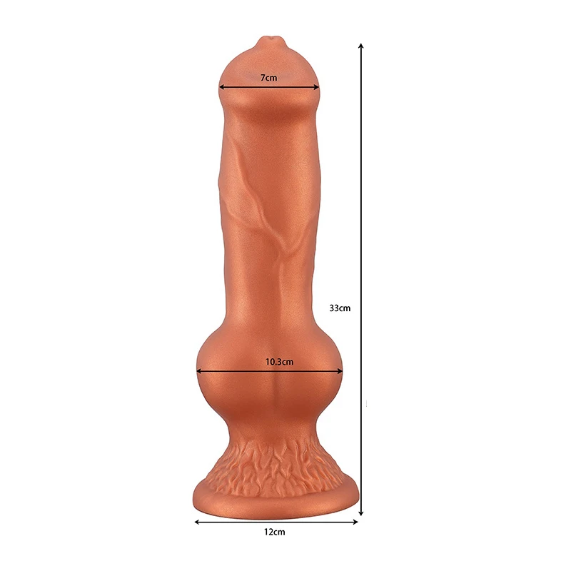 13 Inches Huge Silicone Knot Dog Dildo with Suction Cup Animal Monster Butt Plug Adult Toys for Men Women