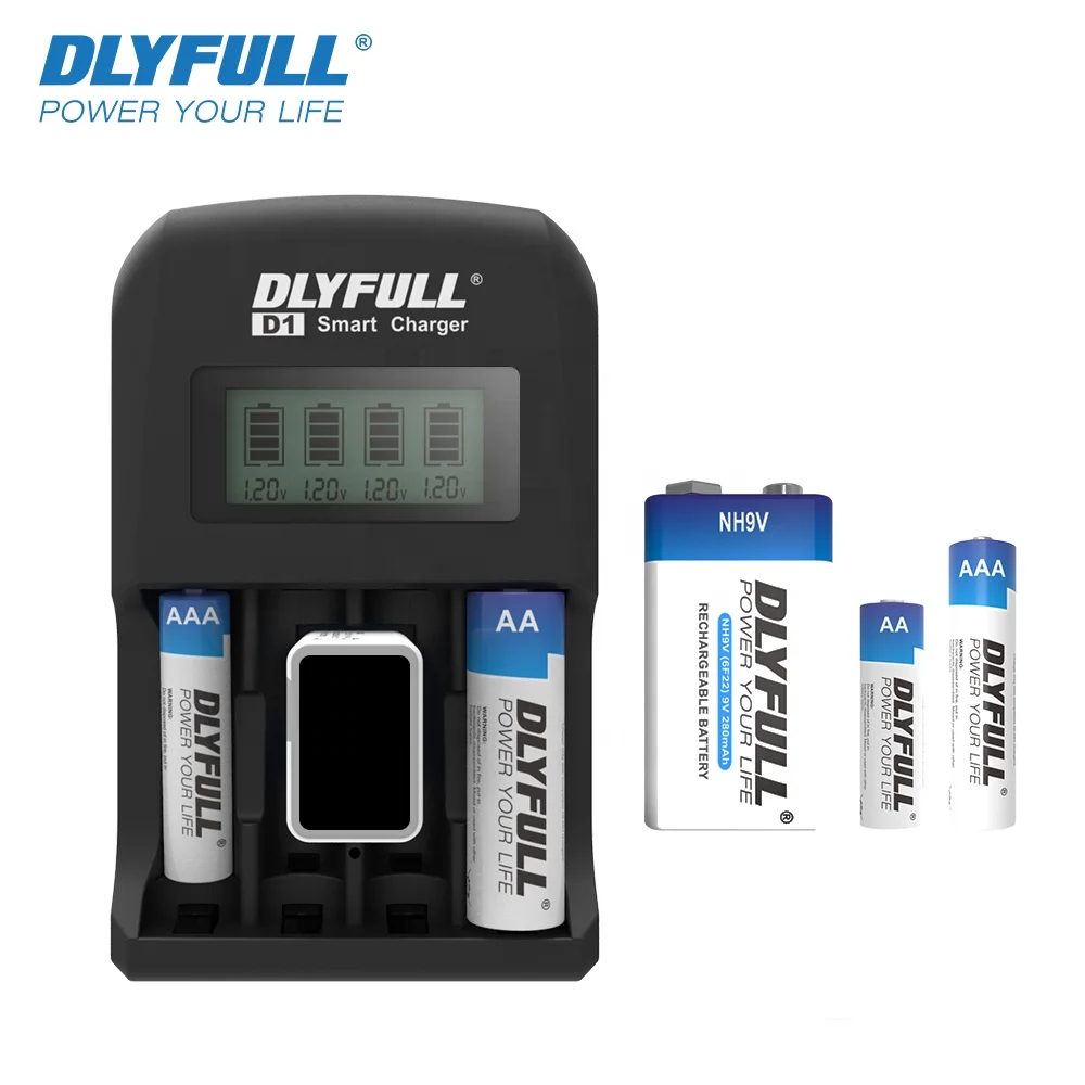 LCD display 4 Bays USB Smart Charger for Ni-MH/Cd aa aaa 9V battery AC power 110-220V