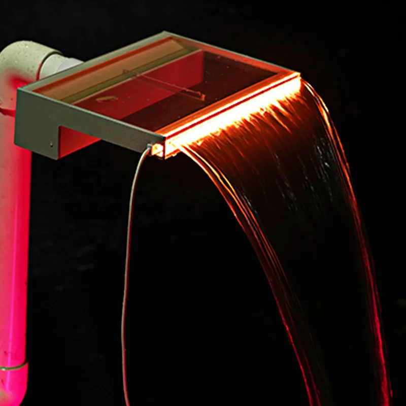 Acrylic Material and sheer descent water feature Cascade waterfall with sheer