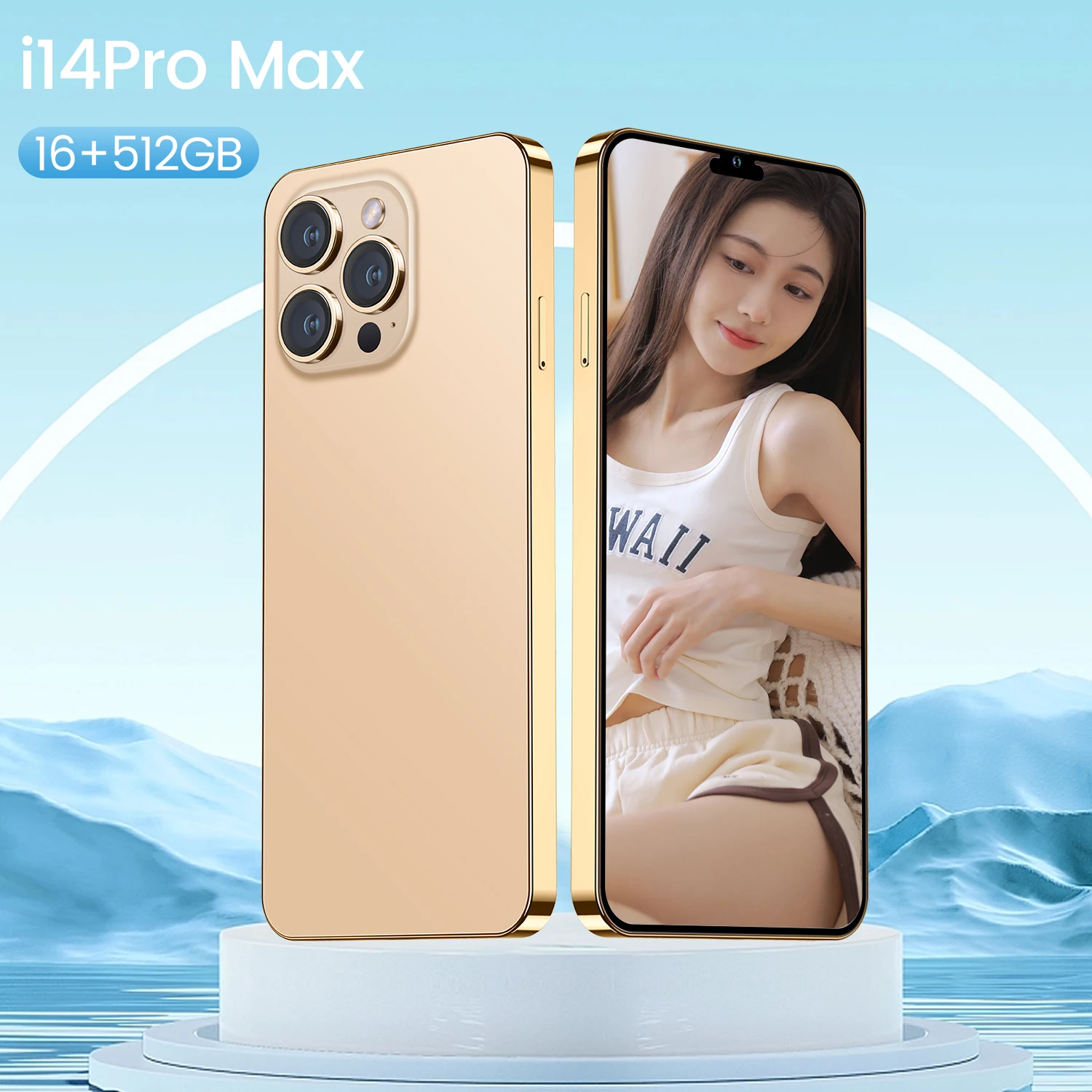 2023 Original Dual Card Dual Smartphone For i14 Pro Max Unlock Cellphone Cell Smart Android Mobile Phone