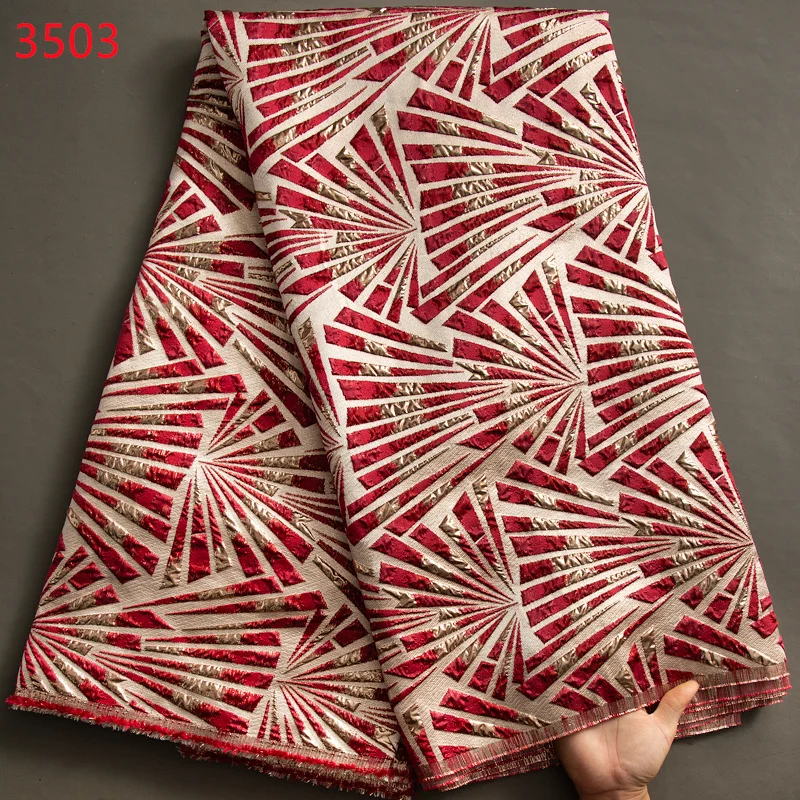 3503 High Quality African Brocade Lace Fabric 2023 Elegant Newly French Mesh Gild Jacquard Lace Fabric for Women Party Dresses