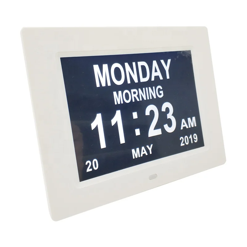 Popular electronic big digital time alarm clock dementia clock led analog clock with digital day date