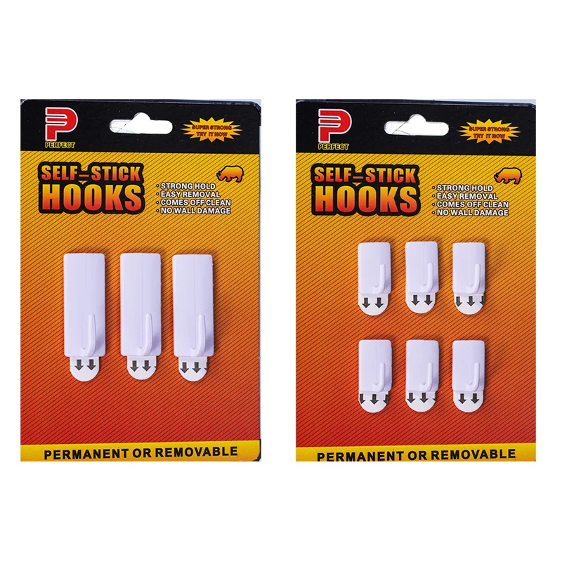 Reusable Sticky Hooks Adhesive Silver Circle and Round Hooks Towel Holder