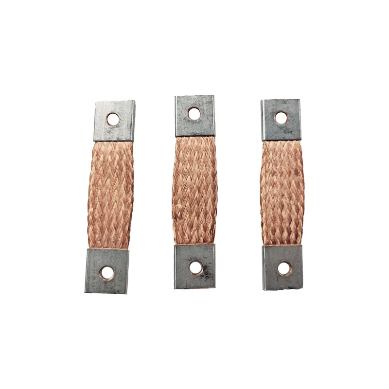 drop-shipping 74mm hole pitch Screw 6 Flexible Copper Braid Lithium Battery Connector BusBar For DIY LiFepo4 Lithium Cell Solar