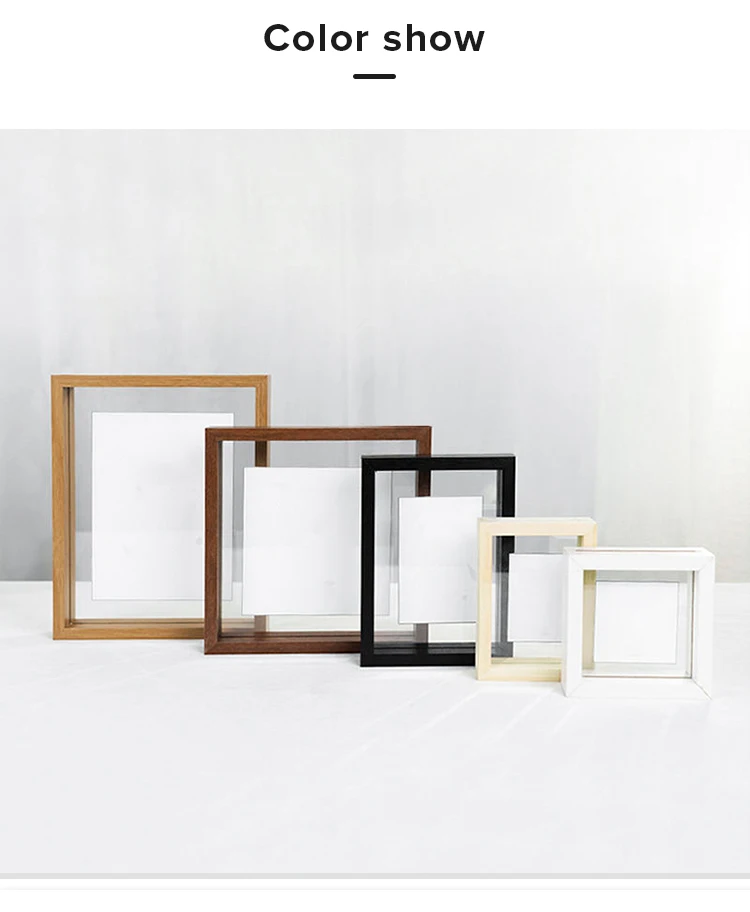Прозрачное двухстороннее стекло MDF фоторамка плавающая Фото 4x6 8x8 A4 оптовая цена по заказу