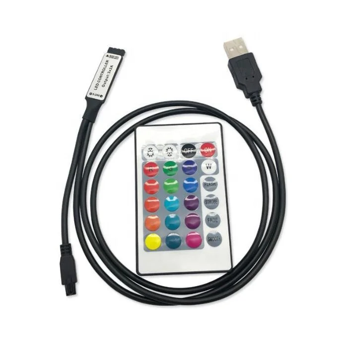 Mini USB LED Controller Dimmer 3key Remote Control for USB LED String and Single Color LED Strip