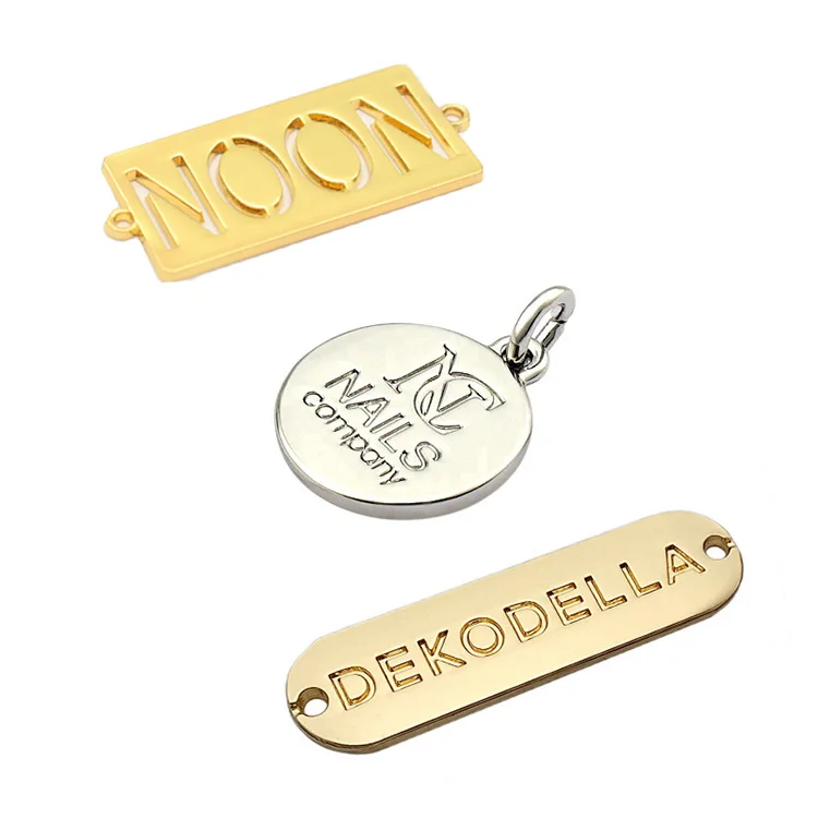 Wholesale Customized Clothes Bag Metal Label Nameplate Logo Plate Metal Label For Hats Handbag Jeans