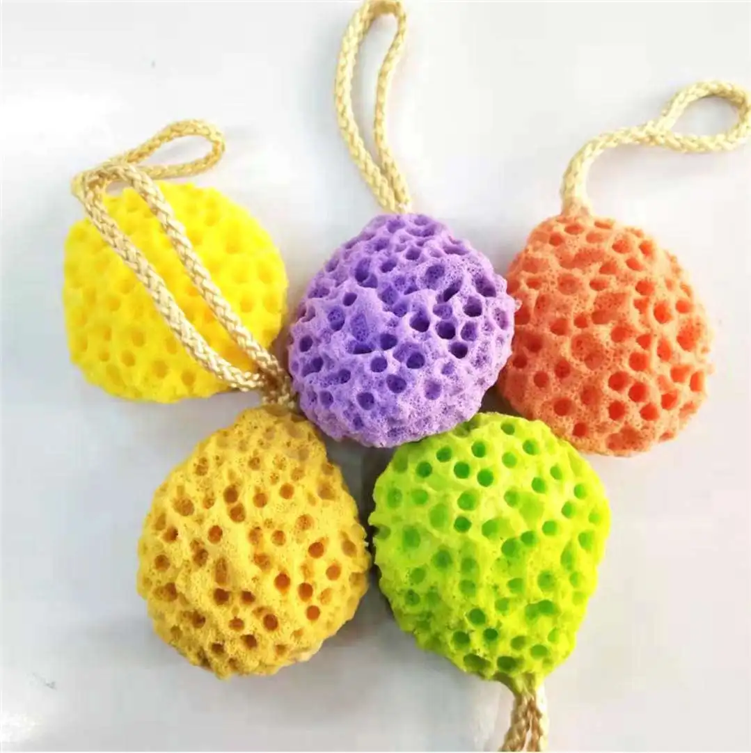 Body baby face massage  bath natural polyurethane (PU)  exfoliating sea sponge cleaning ball