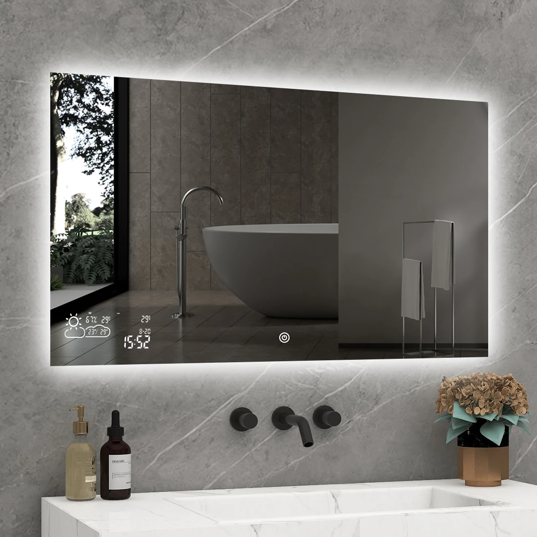 New Design Smart Heating Led Mirror Makeup Fogless Mirror With Led Lights