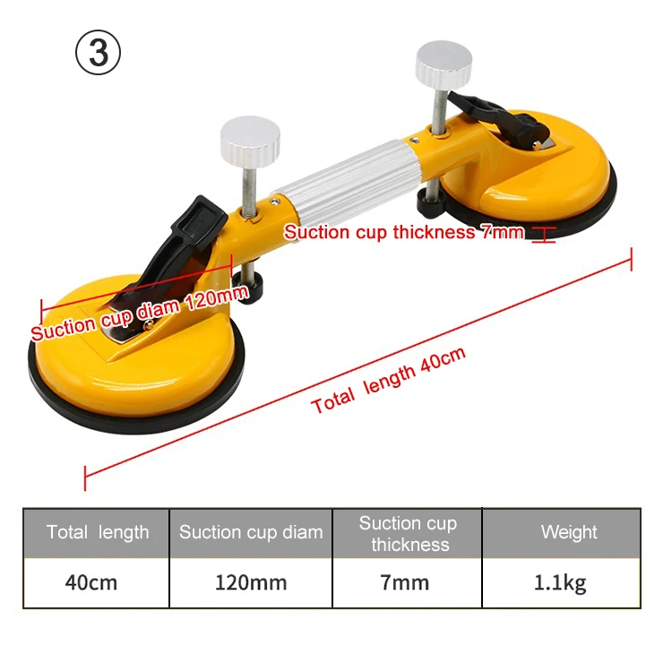 High quality Heavy Duty aluminum alloy Suction cups for Glass Table Vacuum Lift Tile Sucker