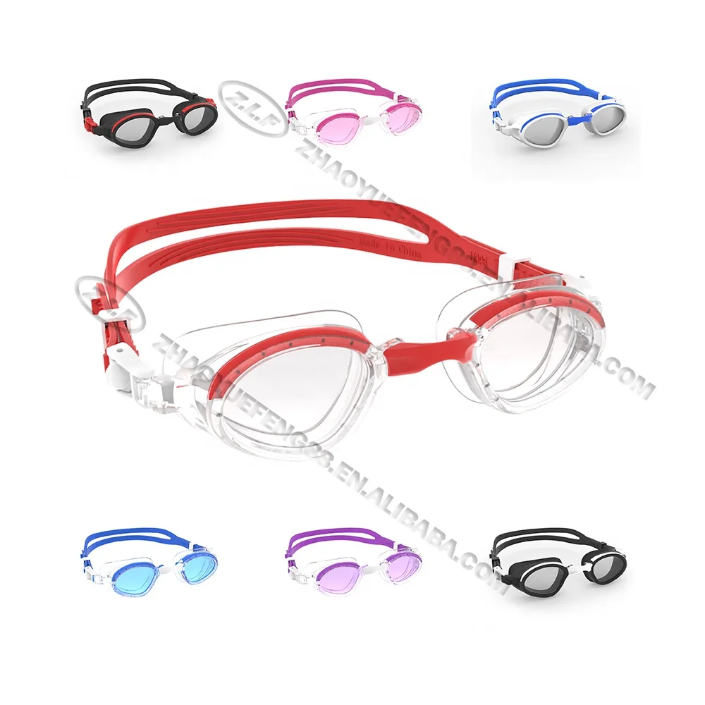 ZLF New Style Waterproof Swimming Goggles Adjustable Nose Bridge Colorful  Anti Fog Swimming Glasses 7100