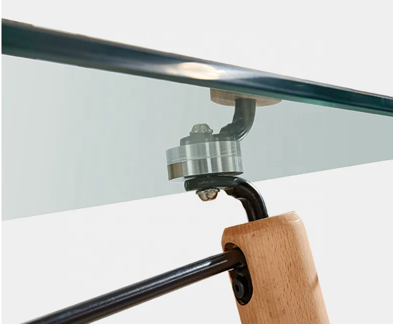 modern contemporary high quality  beech wood leg 10mm thickness tempered glass top table a manger dining table and chairs