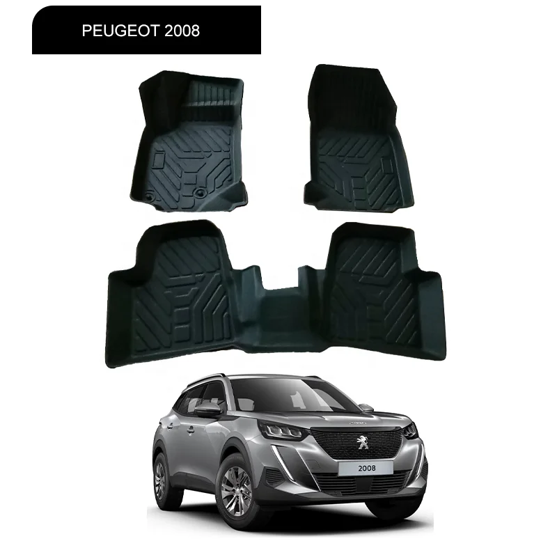 All Weather TPE Car Mats Waterproof Ruber Anti-slip Sales  TPO Car Floor Mats Use for PEUGEOT 2008