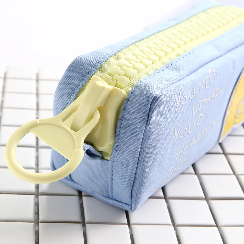 Fruit Pencil Case Cute Korean School Pencil Case for Boys Girls Large Big Zipper Pen Bag Box Stationery Pouch
