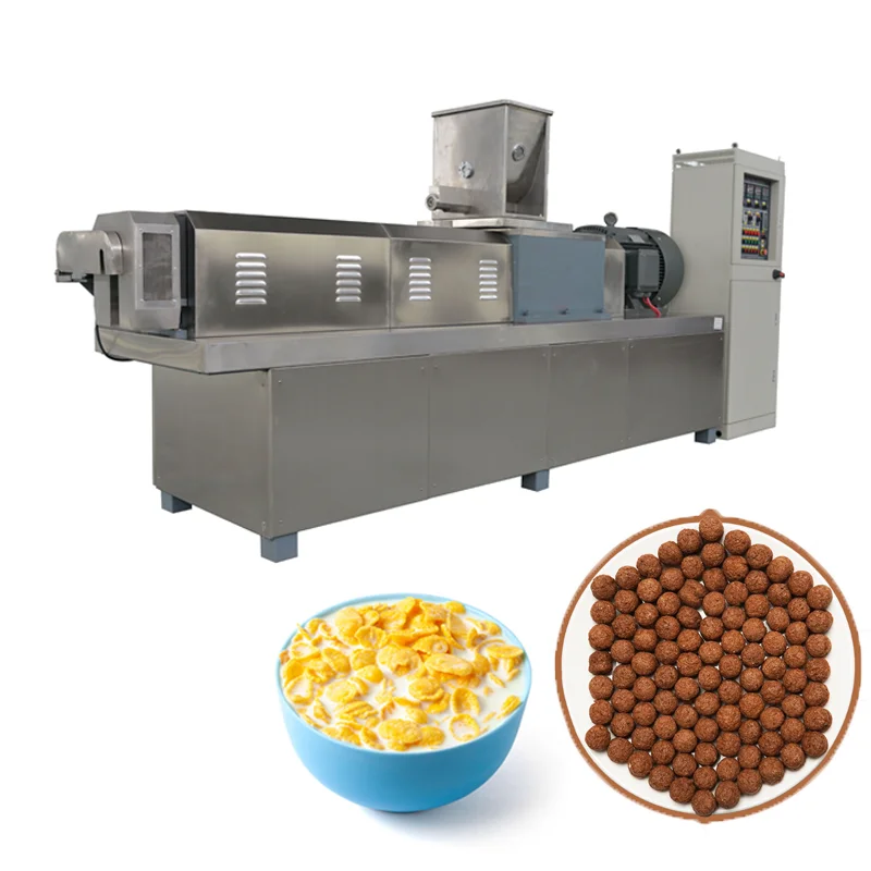 Corn Flakes Making Extruder Machines Breakfast Cereals Maize Production Line Extruder Sugar