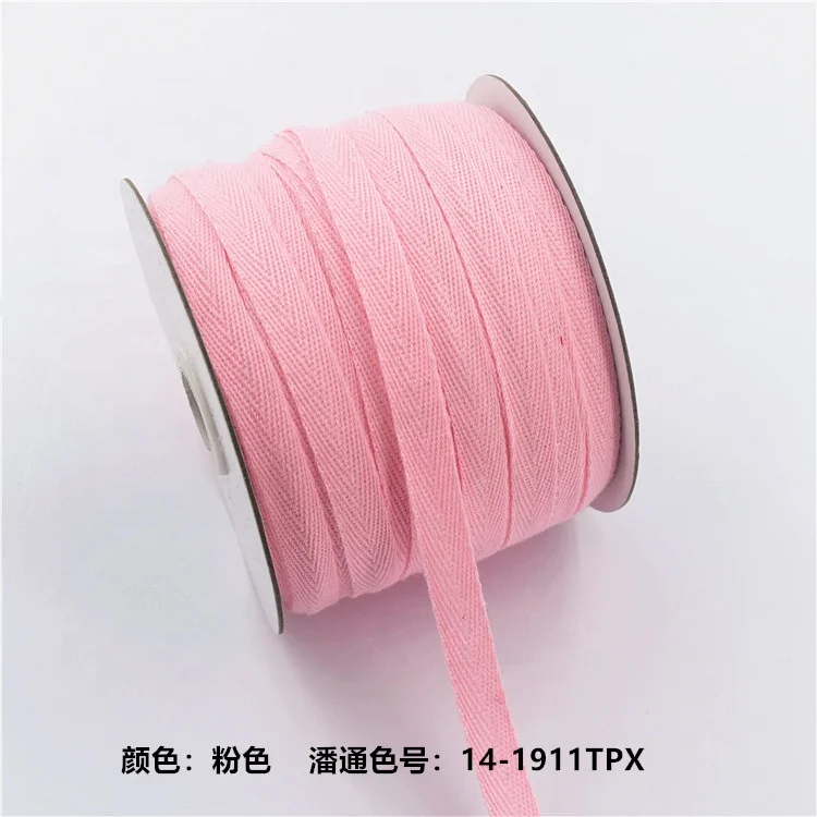 Colorful 1cm cotton and ploy herringbone tape for binding