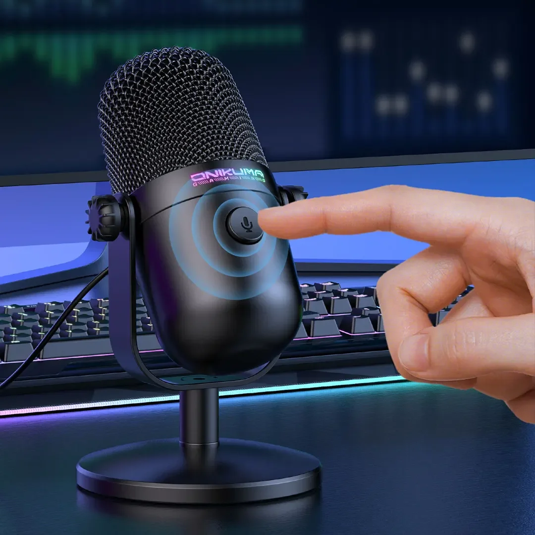 ONIKUMA M830 Wired Gaming Microphone  with Colorful RGB lighting effect