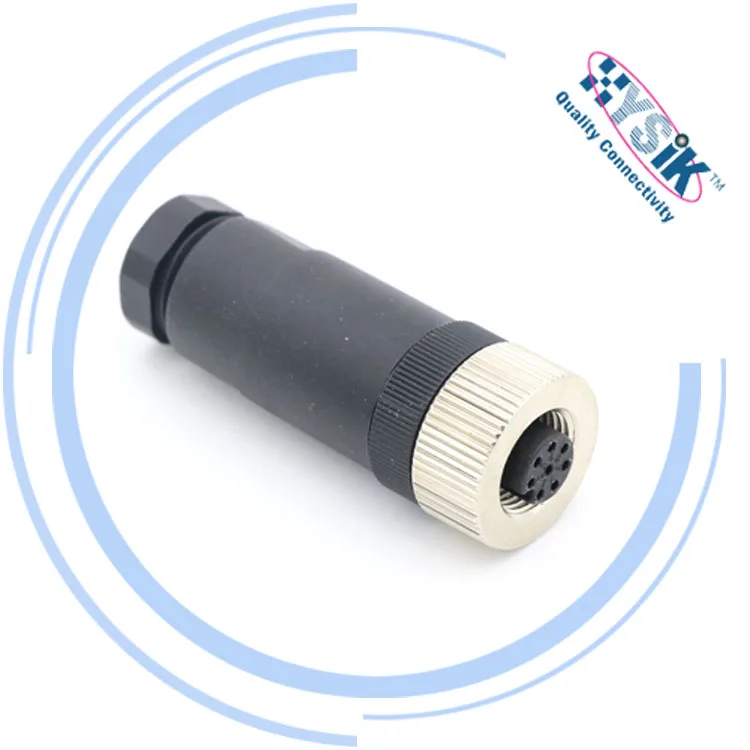 Hot Selling Field Assembly M12 Plastic Plug PG7 PG9 Male Female 2 3 4 5 8 Pin M12 Connector Screw joint Round M12 Connector