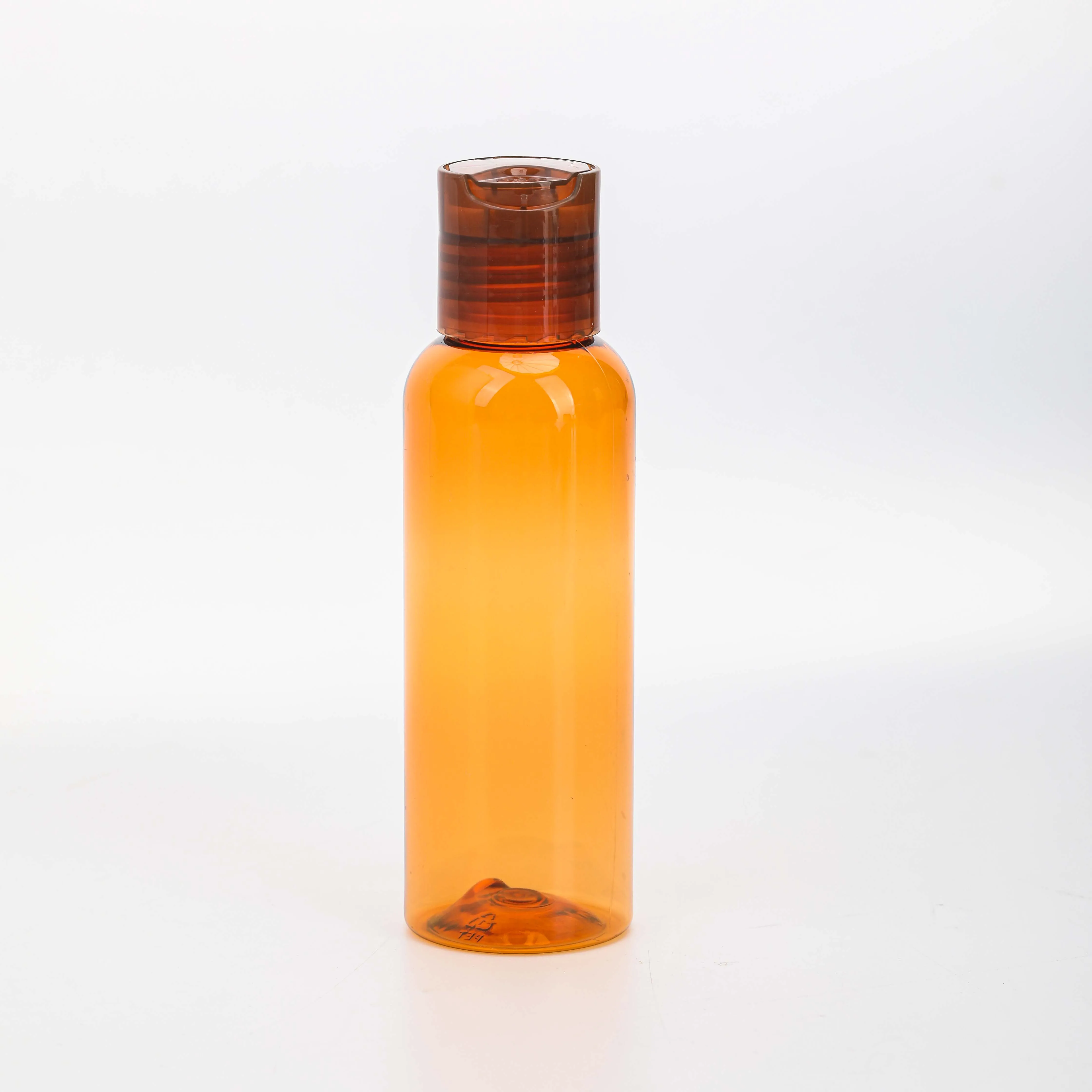 Empty red pink 60ml 120ml 2oz 4oz PET plastic Squeeze Bottles with Press Disc Top for Shampoo Lotion Cream