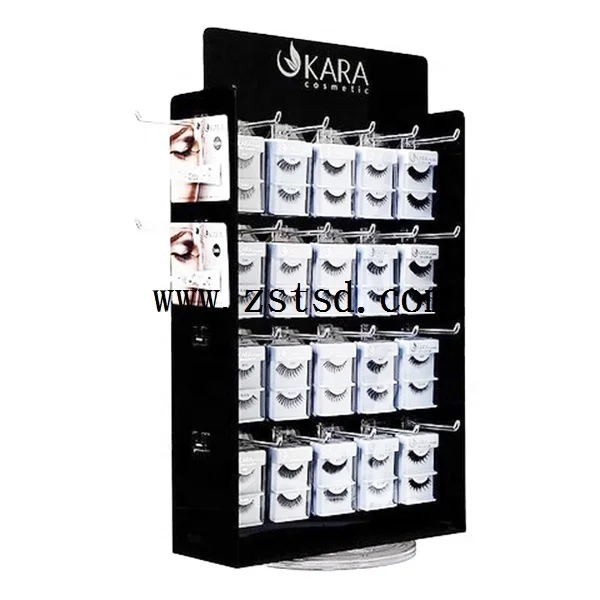 custom makeup store cosmetic shop counter top rotating black acrylic eyelash lash extension display stand,lash display racks