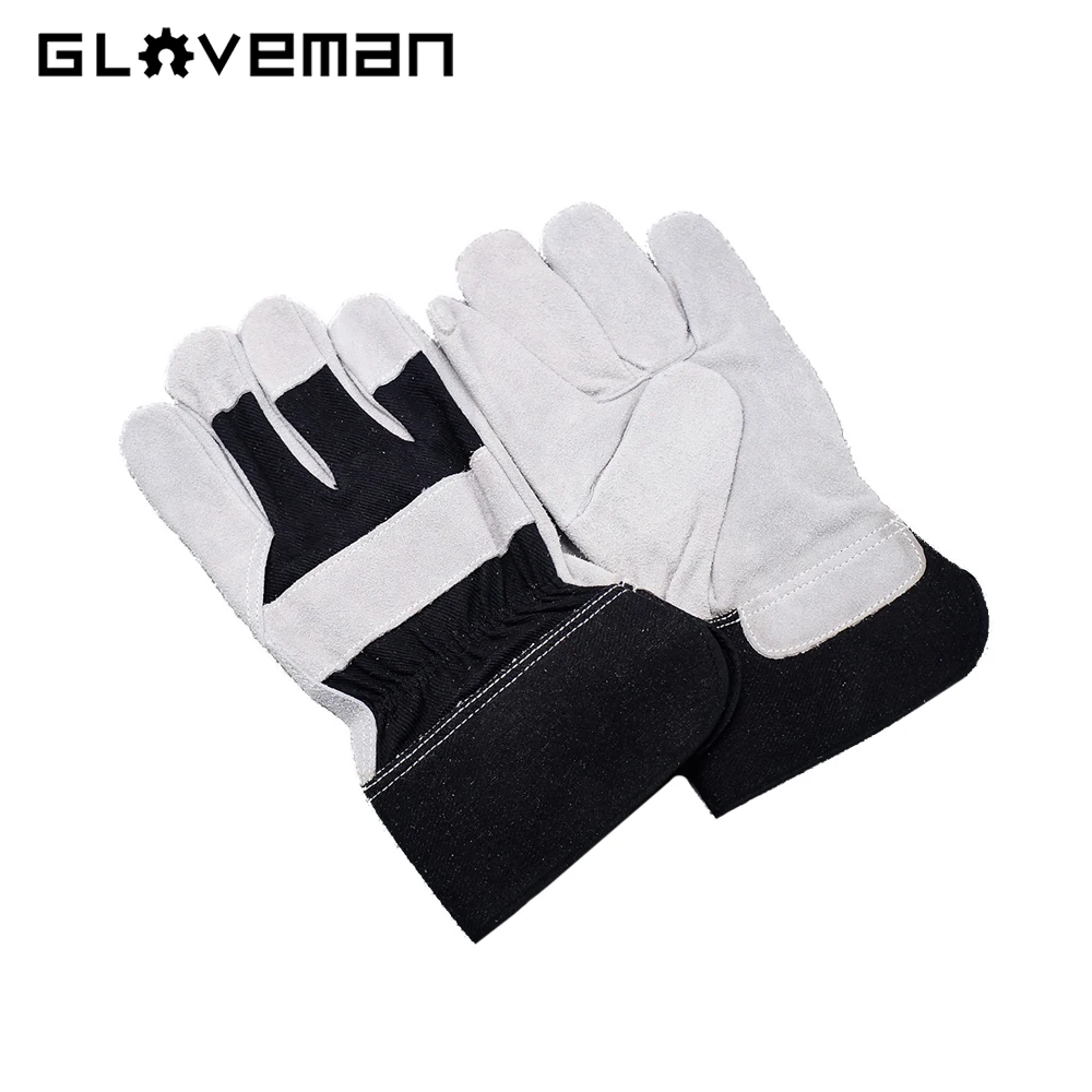 Сверхпрочная конструкция GLOVEMAN из воловьей кожи устойчивая к порезам промышленный риггер Безопасная рабочая парусина коровьей спилковой