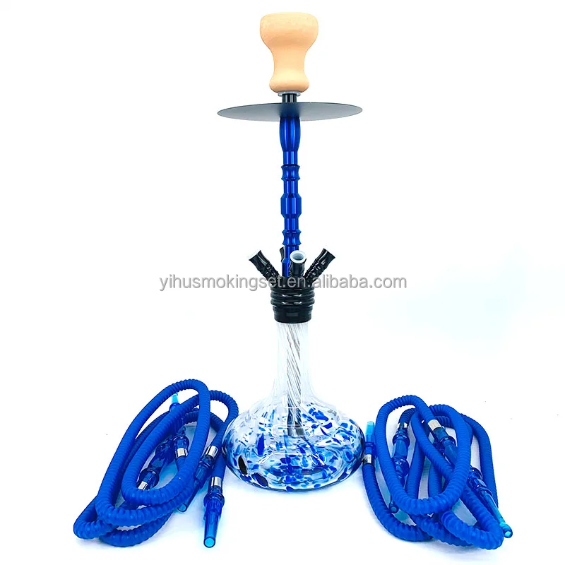 Wholesale Hookah New Design High Aluminum Alloy Glass Bowl Set with Four Pipes of