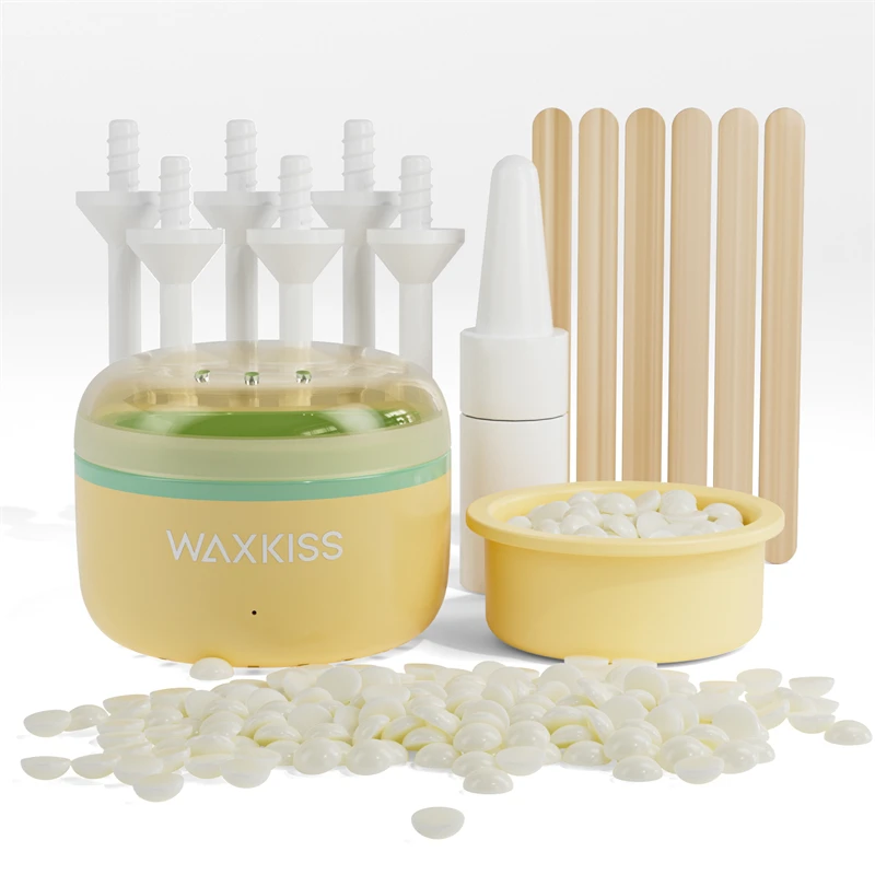 Easy To Clean 8ml Mini Silicone Nose Wax Pot Kit Portable Black Depilatory Wax Machine For Ear Hair Removal Eyebrow Shaping