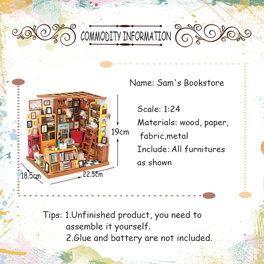 Robotime Rolife USA Stock DIY 3D Wooden Puzzle Toy DG102 Miniature Doll House Kit