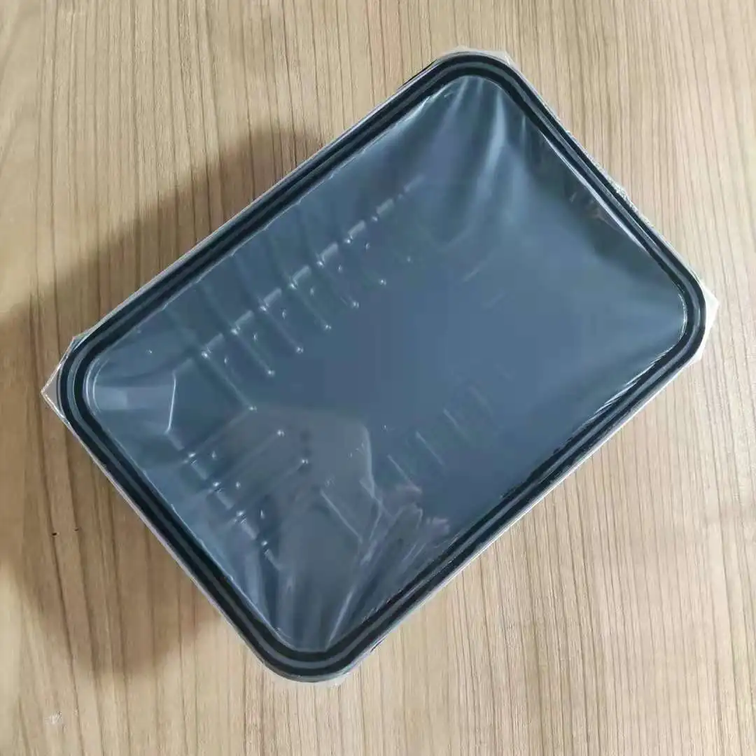 
hot sale DQ-2 four sides food tray heat sealing packing machine 