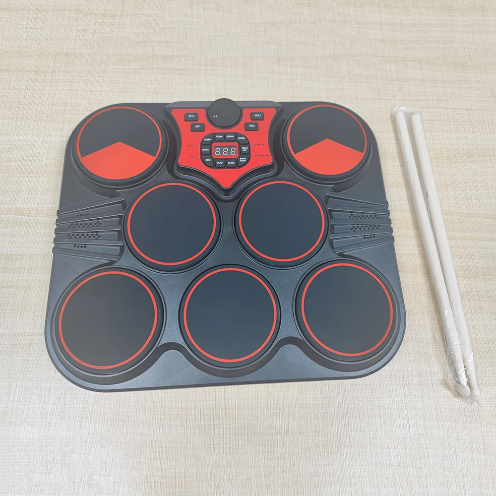 Portable 7-In1 Jazz Practice Pad Musical Instrument Racks Drums Set Full Set Drum