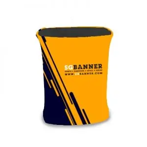 Portable aluminum promotion trade show table tension fabric oval counter table for Promotion and Advertising