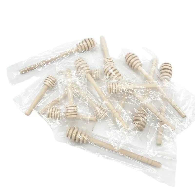 Wooden Honey Dipper Sticks 3 Inch Mini Honeycomb Stick, Honey Stirrer Stick for Honey Jar Dispense and Wedding Party Gift